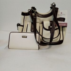 Rossetti Wallet to Go Beige Brown Vinyl Hand Bag